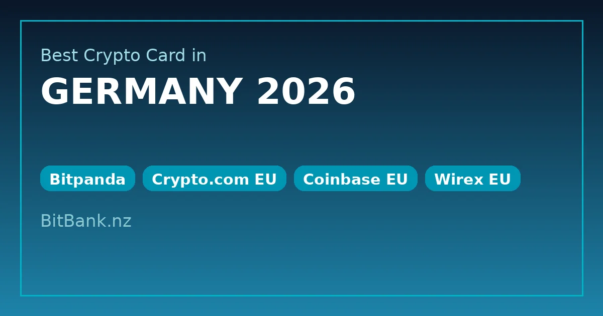 Best crypto card Germany 2026 OG image: Bitpanda, Crypto.com, Coinbase, Wirex